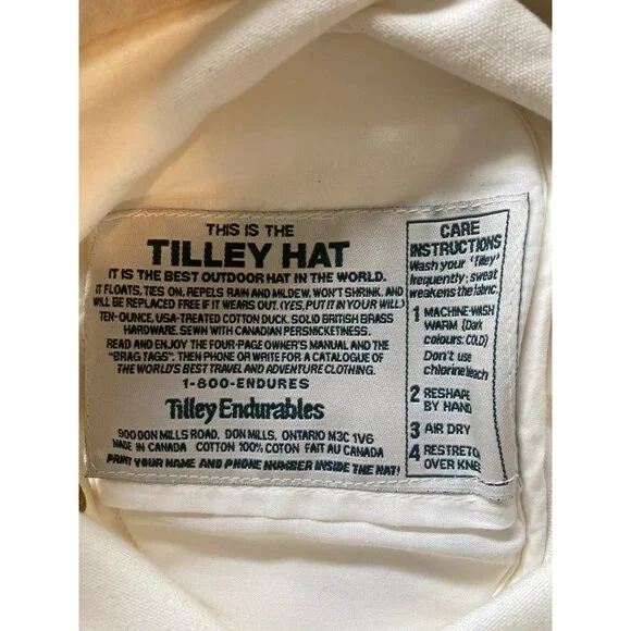Tilley Endurables T4 Cotton Duck Sun Hat 6 7/8 XS 55.5cm Vintage HTF Ivory Green - Picture 4 of 15